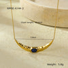 Wholesale Clavicle Necklace Stainless Steel Crescentshaped Natural Stone French Retro Light Luxury Style Electroplating For Women