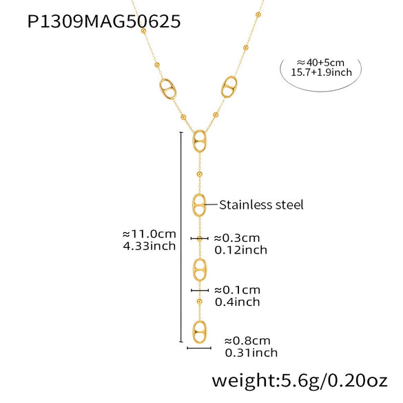 Wholesale Clavicle Necklace 316L Stainless Steel Light Luxury Style Geometric Electroplating For Women