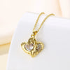 Wholesale Clavicle Necklace Stainless Steel Mixed Gem Inlay Electroplating Geometric Peach Heart Style