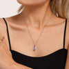 Wholesale Clavicle Necklace Stainless Steel Pvd Electroplated 18K Gold With Square Zircon In Geometric Style For Women