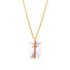 Wholesale Clavicle Necklace Stainless Steel Pvd Electroplated 18K Gold With Square Zircon In Geometric Style For Women