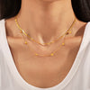 Wholesale Clavicle Necklace Titanium Steel 18K Gold Plated Heart Shape Hiphop Style