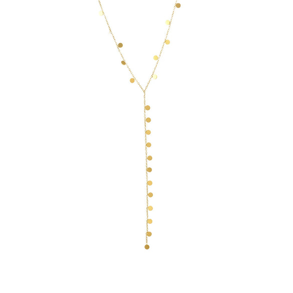 Wholesale Clavicle Necklace 316L Stainless Steel 316L Stainless Steel Geometric Electroplated Tassel Disc Yshaped Light Luxury Style For Women