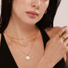 Wholesale Clavicle Necklace White Seashell Round 316L Stainless Steel Geometric Electroplated Light Luxury Style For Women