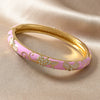 Wholesale Cloisonné Bracelet For Women Filigree Enamel Round Carved Tulip Vintage Palace Style Electroplated