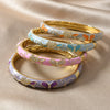 Wholesale Cloisonné Bracelet For Women Filigree Enamel Round Carved Tulip Vintage Palace Style Electroplated