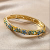 Wholesale Cloisonne Women's Opening Bracelet Palace Style Traditional Gold Plated Electroplated Inlay High Light Diamond Jewelry