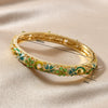 Wholesale Cloisonne Women's Opening Bracelet Palace Style Traditional Gold Plated Electroplated Inlay High Light Diamond Jewelry