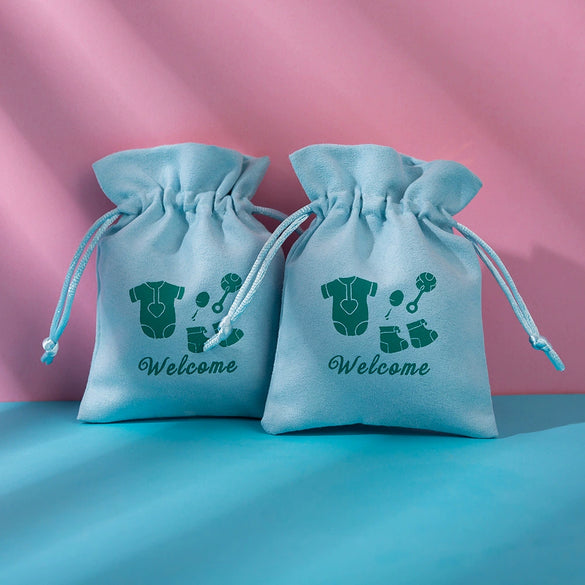 Wholesale Cloth Drawstring Bag For Packaging And Storage Environmental Protection Flannel With Plate Bead And Text Design