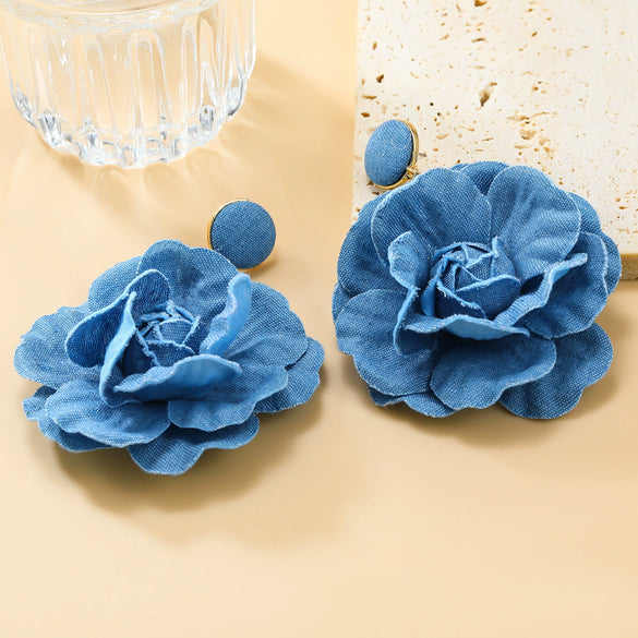 Wholesale Cloth Flower Weaving Women's Jewelry Earrings