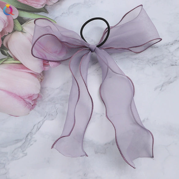 Wholesale Cloth Handmade Bow Ribbon Hair Ring Women's Hair Accessories