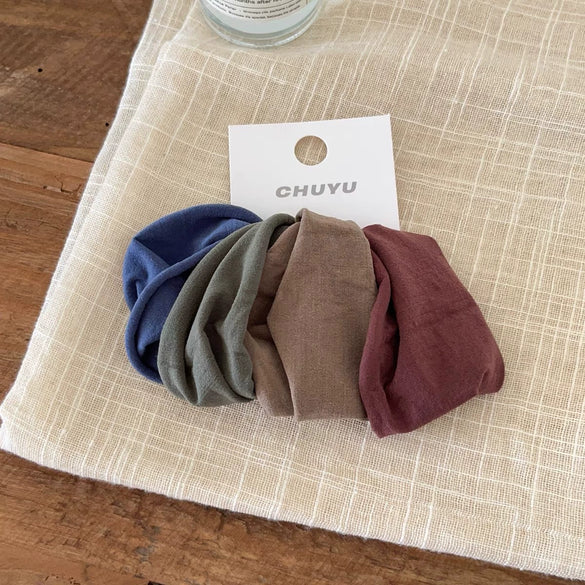 Wholesale Cloth Handmade Elegant Widebrimmed Seamless Soft Highelastic Hair Ring Head Rope For Women