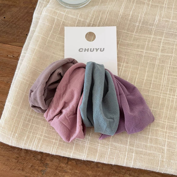 Wholesale Cloth Handmade Elegant Widebrimmed Seamless Soft Highelastic Hair Ring Head Rope For Women