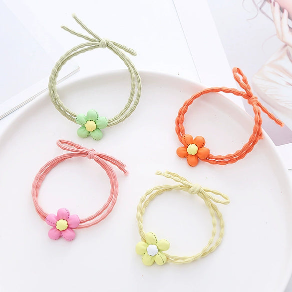 Wholesale Cloth Handmade Fresh Cute Style Flower Hair Rope High Elastic Girl Hair Band
