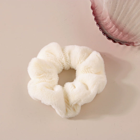 Wholesale Cloth Handmade High Elasticity Simple Geometric Plush Hair Band Hair Accessory