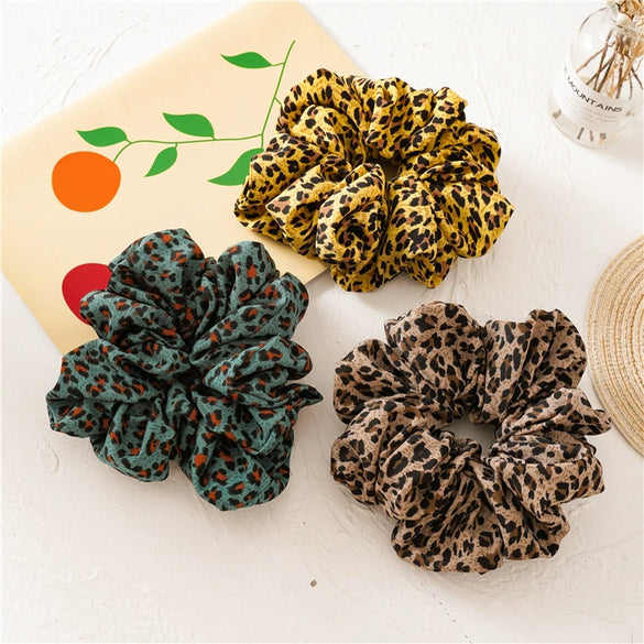 Wholesale Cloth Handmade Leopard Print Intestine Hair Band For Women Highend Fashion Hair Accessories