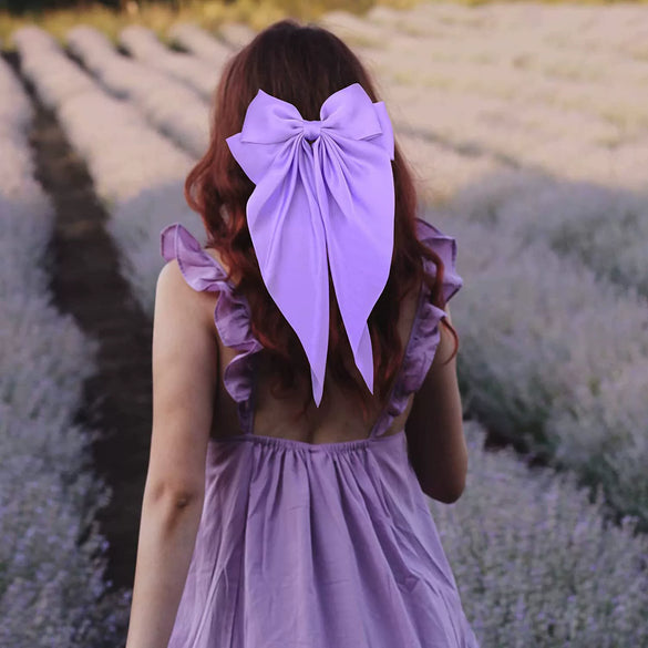 Wholesale Cloth Handmade Retro Ribbon Bow Spring Clip Hairpin For Women