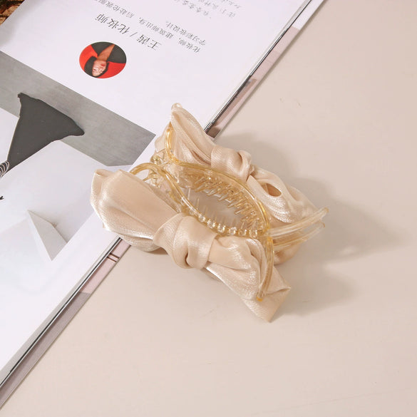 Wholesale Cloth Handmade Women's Mesh Bowknot Horsetail Clamp Hair Accessory