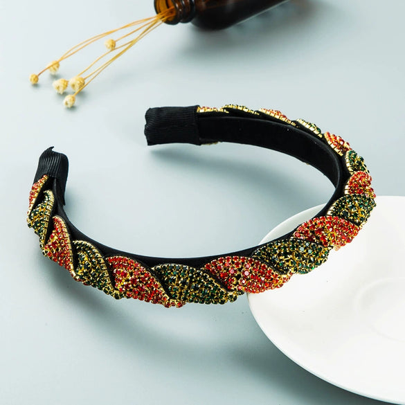 Wholesale Cloth Headband With Diamond And Retro Color Versatile And Minimalist Style