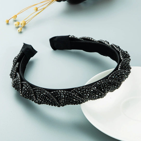 Wholesale Cloth Headband With Diamond And Retro Color Versatile And Minimalist Style