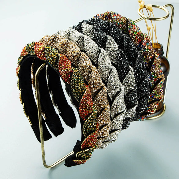 Wholesale Cloth Headband With Diamond And Retro Color Versatile And Minimalist Style
