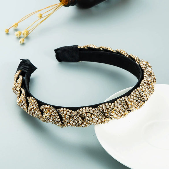 Wholesale Cloth Headband With Diamond And Retro Color Versatile And Minimalist Style