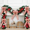 Wholesale Cloth Machinemade Christmas Tree Decoration Pendant With Maple Leaf And Snowflake Shaped Ribbon Bow For Wall And Door Hanging