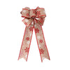 Wholesale Cloth Machinemade Christmas Tree Decoration Pendant With Maple Leaf And Snowflake Shaped Ribbon Bow For Wall And Door Hanging