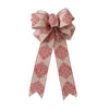 Wholesale Cloth Machinemade Christmas Tree Decoration Pendant With Maple Leaf And Snowflake Shaped Ribbon Bow For Wall And Door Hanging