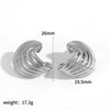 Wholesale Cold Style Geometric Stainless Steel Wingshaped Women's Earrings With Pvd Furnace Vacuum Real Gold Plating