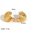 Wholesale Cold Style Geometric Stainless Steel Wingshaped Women's Earrings With Pvd Furnace Vacuum Real Gold Plating