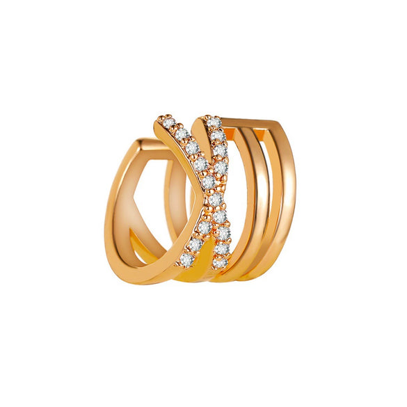 Wholesale Cold Style Personality Cross U Shaped Copper Ear Clips Electroplated For Women