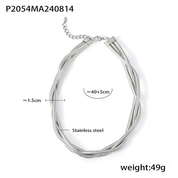 Wholesale Collar Necklace 316L Stainless Steel Geometric Punk Style 18K Gold Plated