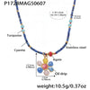 Wholesale Collarbone Necklace Handmade With Oil Drop Flower Agate Beads 316L Stainless Steel And 316L Stainless Steel Geometric Pattern Electroplated For Women
