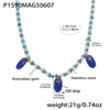 Wholesale Collarbone Necklace Handmade With Oil Drop Flower Agate Beads 316L Stainless Steel And 316L Stainless Steel Geometric Pattern Electroplated For Women