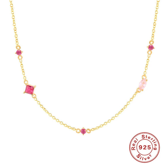Wholesale Collarbone Necklace S925 Sterling Silver Geometric Style Environmental Protection Electroplated