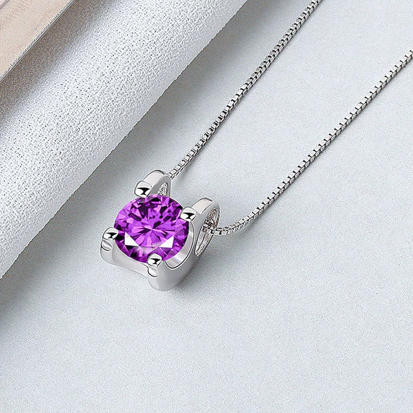 Wholesale Collarbone Necklace 925 Silver Geometric Pendant Electroplated