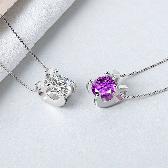 Wholesale Collarbone Necklace 925 Silver Geometric Pendant Electroplated