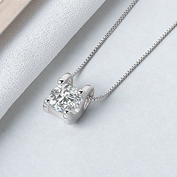 Wholesale Collarbone Necklace 925 Silver Geometric Pendant Electroplated