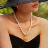 Wholesale Collarbone Necklace 316L Stainless Steel Shell Beads Geometric Light Luxury Electroplating Women