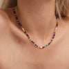 Wholesale Color Crystal Beaded Necklace With Geometric Shape Electroplated Light Luxury Design For Women