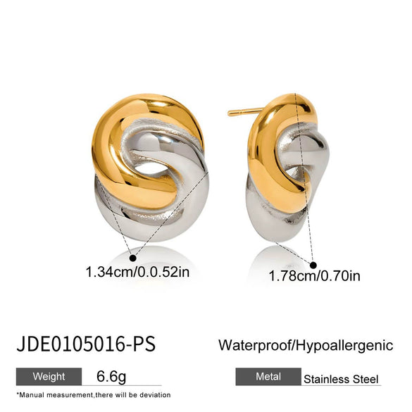 Wholesale Color Matching Titanium Steel Geometric Earrings With Electroplating For Women
