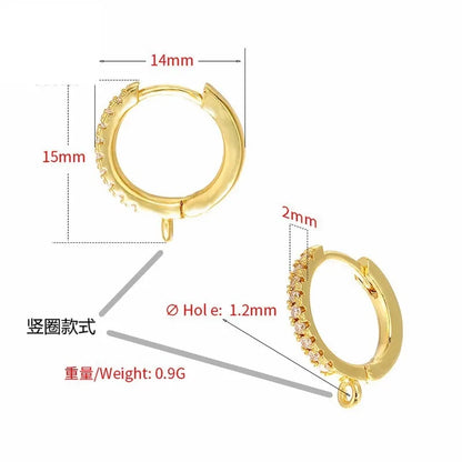 Wholesale Color Micro-Inlaid Zircon Copper Ear Clip Nihaojewelry