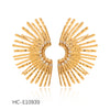 Wholesale Colorblocked Electroplated Geometric Stainless Steel Fanshaped Earrings For Women