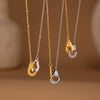 Wholesale Colorblocked Handcuff Geometric Titanium Steel Necklace With 18K Gold Electroplating