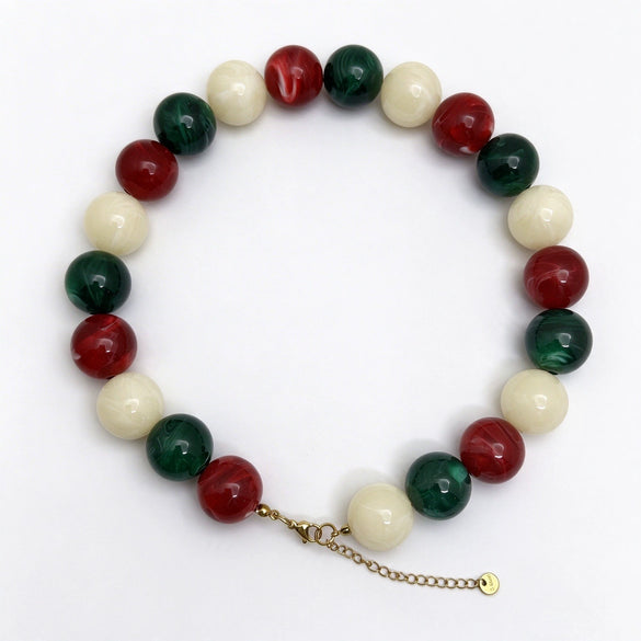Wholesale Colorful Acrylic Beaded Necklace With Stainless Steel Geometric Pendant Handmade Ushape Festival Jewelry For Men