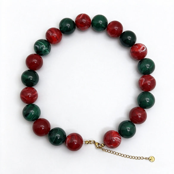 Wholesale Colorful Acrylic Beaded Necklace With Stainless Steel Geometric Pendant Handmade Ushape Festival Jewelry For Men