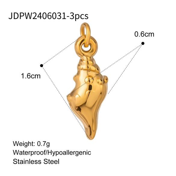 Wholesale Colorful Clavicle Necklace And Bracelet Set With Shell Conch Fish Bone Pendant In Vacation Style Made Of Stainless Steel With Electroplating