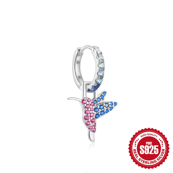 Wholesale Colorful Detachable S925 Sterling Silver Earrings With Elephant Snake Lightning And Flower Shapes And Flower Pattern