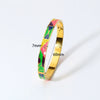 Wholesale Colorful Enamel Geometric Star Dripping Oil Stainless Steel Goldplated Waterproof Bracelet For Women